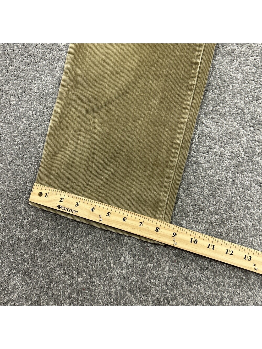 Reitmans Vintage Corduroy Pants Y2K Mid Rise Flare Green Khaki Colour - Picture 2 of 8